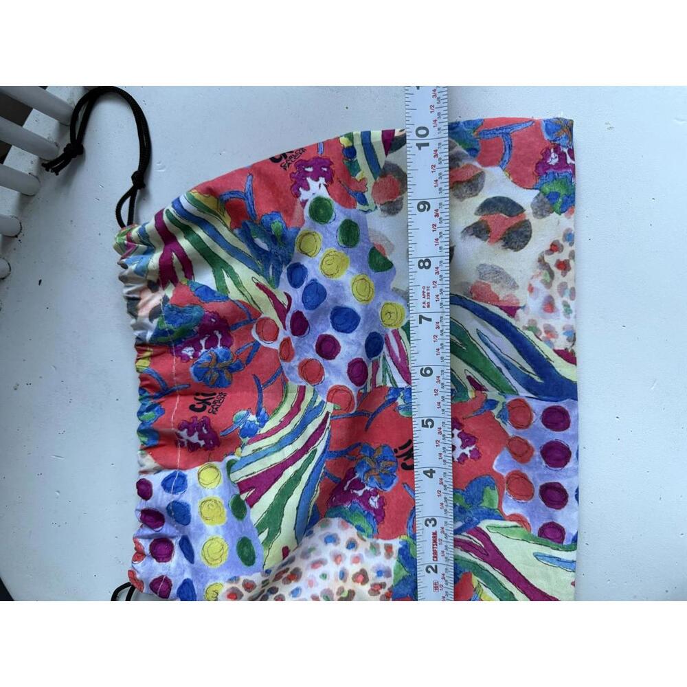 Carlos Falchi Colorful Drawstring Bag with Multicolor Pattern - Picture 4 of 5